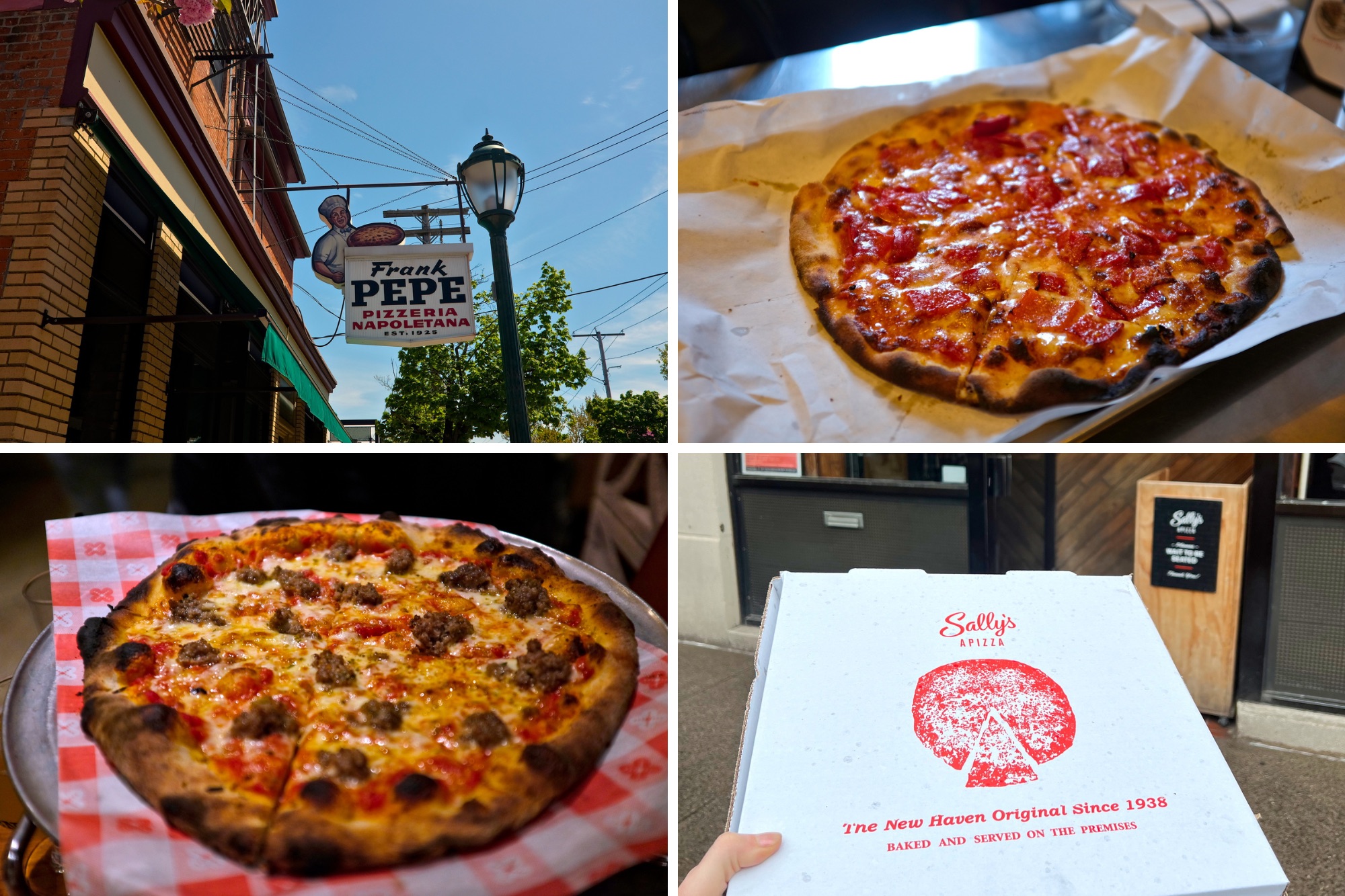 The Essential Weekend Getaway Guide to New Haven, Connecticut Four images taken at New Haven Pizzerias